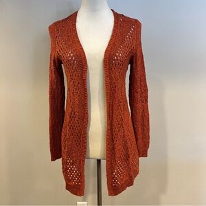 Maurices Rust Open Knit Cardigan size extra small